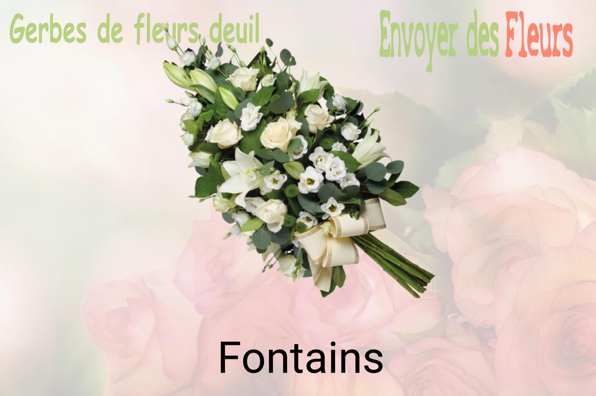 Gerbe de fleurs de deuil livrée à Fontains